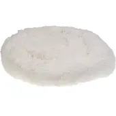 Beliani Tierbett Pelzimitat Weiß ø 50 cm Hundekissen aus Polyester für Hunde, sowie Katzen Wohnzimmer Flur Schlafzimmer Kuschelig Oval Modern