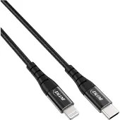 InLine USB-C Lightning Kabel, für iPad, iPhone, iPod, schwarz/Alu, 1m MFi, 1 m, Lightning, USB C, Männlich, Männlich, Schwarz