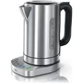 Arendo Wasserkocher 1,7 l, 3000 W, Edelstahl, Schnellkoch, einstellbare Temperatur, Warmhaltefunktion