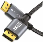 Sonero DisplayPort-Kabel, Stecker/Stecker, 4K60, grau/schwarz, 1 m