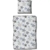 TRAUMSCHLAF Biber Bettwäsche Sterne blau 240x220 cm + 2x 80x80 cm