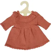 Heless Puppen-Strickkleid aus 100 % Bio-Baumwolle, pfirsich, Gr. 28-35 cm