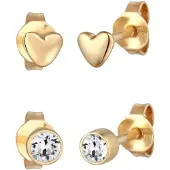 Elli Ohrringe 925 Sterling Silber Herz in Gold | Gr.: onesize