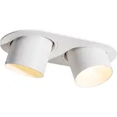 QAZQA - Modern Runde Einbauleuchte weiß GU10 70mm schwenkbar 2-flammig - Installa I Wohnzimmer I Schlafzimmer - Aluminium Rund I Oval - LED geeignet GU10