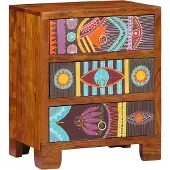 vidaXL Sideboard Mehrfarbig 50x35x60 cm Massivholz Akazie