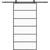 vidaXL Schiebetür mit Beschlag Schwarz 102x205 cm ESG-Glas