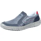 Rieker Herren Slipper Halbschuh aus Leder mit weicher Decksohle 04052, Größe:46 EU, Farbe:Blau