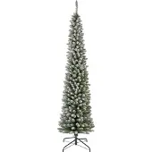 Kaemingk Künstlicher Weihnachtsbaum Pencil Kiefer Ø 60cm H.210cm grün/weiss