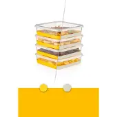 Hermia Concept , 8A - Yellow, Kühlschrank-Organizer-Set (8-teilig), 100 % KUNSTSTOFF, Gelb, 10,8 x 10,8 x 8 cm