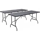 Sweeek - 2er Set Klappbarer Partytisch aus Kunststoff 180cm - Dunkelgrau