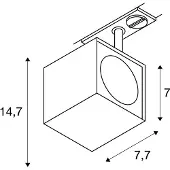 SLV Leuchtenspot Altra Dice für 1-Phasen-Stromschiene in weiß, inkl. Adapter