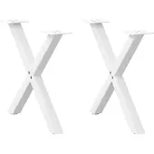 vidaXL Couchtischbeine X-Form 2 Stk. Weiß 60x(42-43) cm Stahl