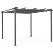 Sweeek - Pergola, Aluminium, 3x3m, Schiebedach - Grau