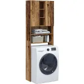 vidaXL Waschmaschinenschrank Altholz-Optik 64x25,5x190 cm