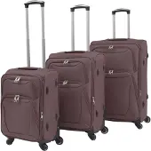 vidaXL 3-tlg. Weichgepäck Trolley-Set Kaffeebraun