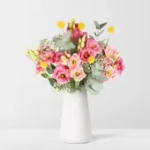 Pflanzen-Kölle Rosa Schnittblumen-Mix mit Lisianthus & Craspedia