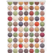 Lichtblick Rollo Klemmfix, ohne Bohren, blickdicht, Gewürze - Bunt Weiß 45 x 150 cm (B x L)