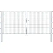 GAH Alberts Zaundoppeltür ALBERTS "Flexo", silber (silberfarben), B:300cm H:140cm, Stahl, Tore, Zaundoppeltür, 300 cm Breite (150cm + 150cm), in versch. Höhen