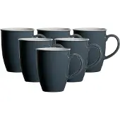 Ritzenhoff & Breker Becher "Kaffeebecher Doppio 320 ml 6er Set", grau (anthrazit), 6 tlg., Porzellan, Trinkgefäße, Becher