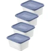 Rotho Gefrierdosen-Set Domino 4 x 0,75 l horizon blau