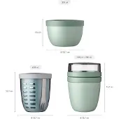 Mepal Lunchbox "Lunchpot, Fruitpot und Snackpot Ellipse 3er Set", schwarz (nordic schwarz), B:2cm H:2cm L:2cm Ø:10,7cm, Kunststoff, Lebensmittelaufbewahrungsbehälter, Lunchbox