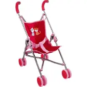 Haba Puppen Buggy - Rot/Hellrosa - - One Size - Puppenwagen