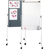 Franken Kombi-Flipchart ECO, B 760 x H 1210 mm, multifunktional, beidseitig, magnethaftend & pinnbar, inkl. Flipchartblockhalter, UMT FC