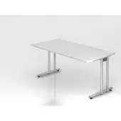 Hjh OFFICE PRO NANO 16 S - 160 x 80 Weiß/Silber