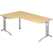 Hjh OFFICE PRO FARO 82 S - 200 x 120 Ahorn/Silber höhenverstellbar