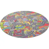 Snapstyle Kinder Spiel Teppich Little Town 3D Rund