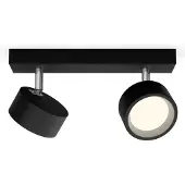 Philips Bracia LED-Deckenspot 2-flammig, schwarz - , Bracia, Schwarz, für Wohnzimmer, Metall, Modern