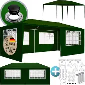 Deuba Festzelt Rimini 3x6m UV-Schutz 18qm 6 Seitenteile wasserabweisend Pavillon Partyzelt Gartenzelt Festival, Farbe:grün (UV-Schutz)