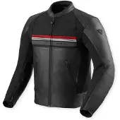 REV'IT! Revit Mile 2 Motorrad Lederjacke, schwarz/rot, 58