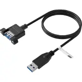 EFB Elektronik Elektronik USB3.0 Verlängerung A-A St.-Einbaubuchse 0.5m sw Class - Digital/Daten