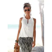 LASCANA Strandtop in creme | Gr.: 44-46