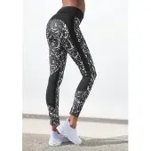 LASCANA ACTIVE Leggings in schwarz-marmoriert-weiß | Gr.: 32/34