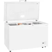 Exquisit Gefriertruhe GT400-HE-041E weiss | 371 l Nutzinhalt | 4*-Gefrieren | Schnellgefrieren | 2-in-1 Gerät | Rollen