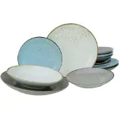 Creatable Tafelservice "Geschirr-Set NATURE COLLECTION Scandic", (12 tlg., Teller Set für 4 Personen), Service, 4 Farben im Set, 12 Teile, für 4 Personen