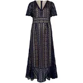 Apricot Midikleid "sommerliches Maxikleid" aus Spitze