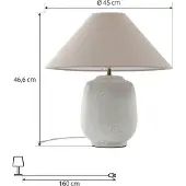 LUCANDE Tischlampe Thalorin , weiß / opal, für Wohn- / Esszimmer, Keramik, Skandinavisch, Tischlampe