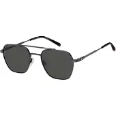 Tommy Hilfiger TH 2192/S Herren-Sonnenbrille Vollrand Eckig Edelstahl-Gestell, grau