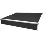 Mendler Elektrische Vollkassetten-Markise H124, 5x3m ausfahrbarer Volant Polyester anthrazit