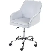 Mendler Bürostuhl MCW-F82, Schreibtischstuhl Chefsessel Drehstuhl, Retro Design Samt grau