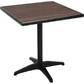 Mendler Gartentisch MCW-J95, Balkontisch Bistrotisch, Gastronomie Outdoor-Beschichtung Alu Holzoptik schwarz, dunkelbraun