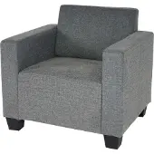 Mendler Sessel Loungesessel Moncalieri, Stoff/Textil grau