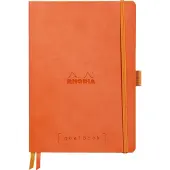 Rhodia Rhodiarama Goalbook A5 mit flexiblem Einband, 120 Blatt elfenbein 90g, kariert - Tangerine 117774C