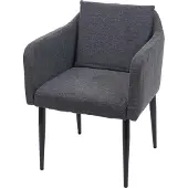 Mendler Esszimmerstuhl MCW-H93, Küchenstuhl Lehnstuhl Stuhl Stoff/Textil dunkelgrau