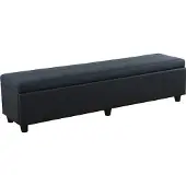 MCW Bank Sitzbank mit Aufbewahrung Arezzo XXL, Kunstleder, 180x45x45cm MVG- schwarz matt