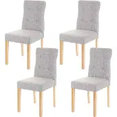 Mendler 4er-Set Esszimmerstuhl MCW-E58, Stuhl Essstühle, MVG- Stoff/Textil grau, helle Beine