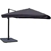 Mendler Gastronomie-Ampelschirm MCW-A96, Sonnenschirm, 3x4m (Ø5m) Polyester/Alu 26kg Flap, anthrazit mit Ständer